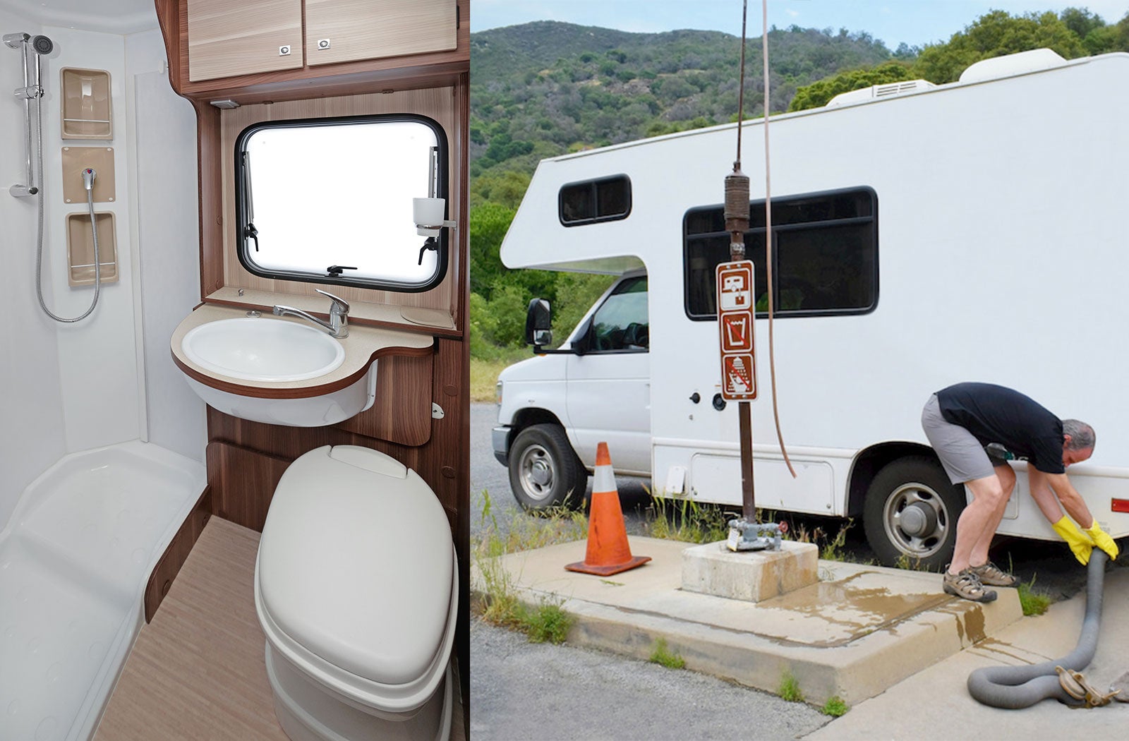 Portable RV/camper toilet and holding tank setup in Fort Pierce, Florida